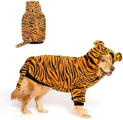 HOTUMN Large Dog Tiger Costumes - Halloween Dog Cosplay Costume Pet Warm Thick Clothes and Cute Hoodie Winter Coat for Medium Large Dogs(Tiger,6X-Large) by Hotumn