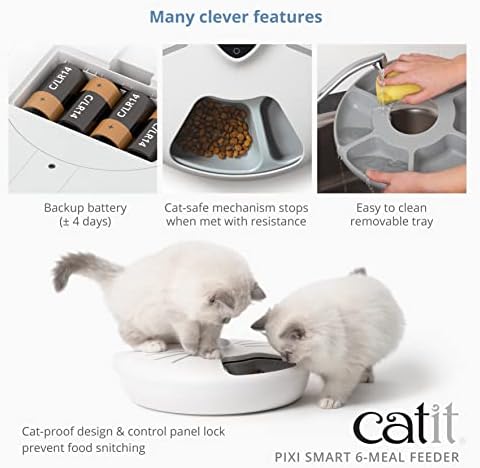 Catit PIXI Smart 6-Meal Feeder, White