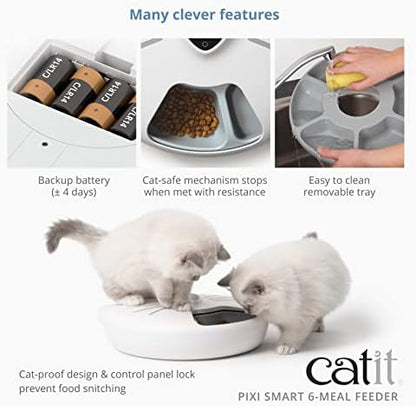 Catit PIXI Smart 6-Meal Feeder, White