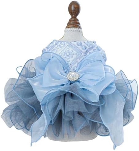 Fashion Sweet Puppy Dog Blingbling Princess Skirt Pet Dog Lace Cake Camisole Tutu Dress E-Navy XL by MaruPetyourkidsfriends