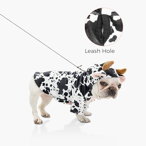 DELIFUR Dog Cow Costume for Halloween, Black and White, Medium - Image 2