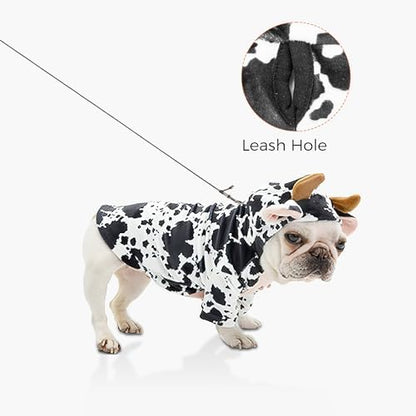 DELIFUR Dog Cow Costume for Halloween, Black and White, Medium - Image 2