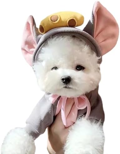 Pet Clothing Dog Transformation Shaped Hoodie (Dark Gray Mouse,S) by maruomiki