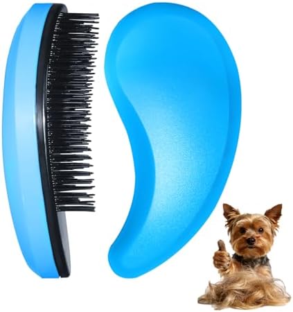 Small Dog Brush, Skin-friendly Soft Bristles (Blue) by MAEELOU