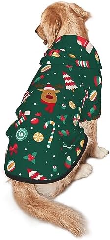 Pets' Christmas Deer Tree Print Hoodie Winter Cosplay Clothes Sweaters Outfits Pullover Pets' Sweatshirt Hoodies with Pocket for Medium Large Dogs - Image 6
