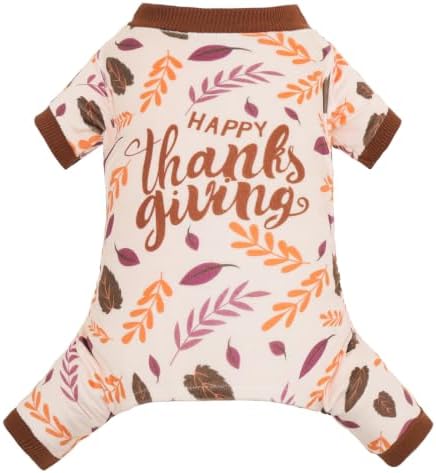 CuteBone Small Dogs Outfit Soft Puppy Onesies Pjs Thanksgiving Dog Pajamas Pet Coat Cat Apparel Comfy Doggie Jumpsuit Bodysuit for All Seasons P353S by CuteBone