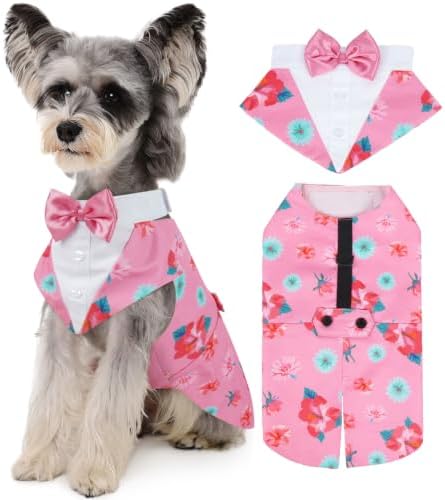 Kuoser Dog Tuxedo, Dog Suit and Bandana Set, Dogs Costume with D-Ring by Kuoser