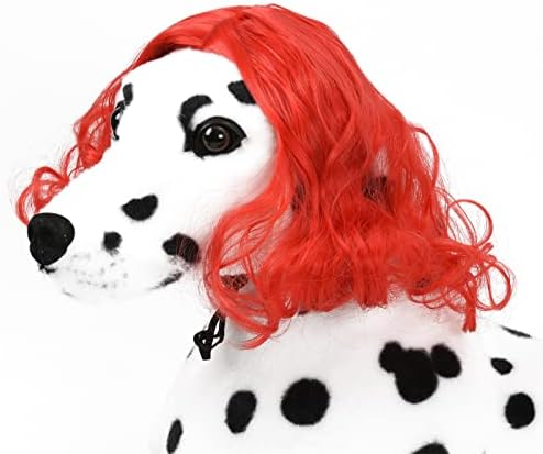Funny Dog Cat Cosplay Wig for Halloween, Christmas, Parties, Festivals - Pet Wigs for Small, Medium and Large Dogs (Wine Red) - Image 5
