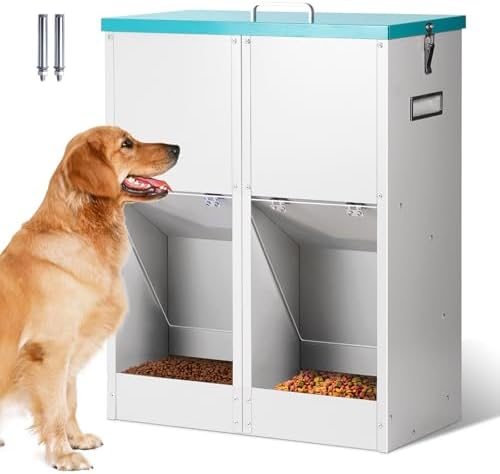 46Lb Gravity Automatic Dog Feeder for 2 Dogs, No Assembly Required