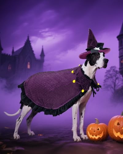 CuteBone Dog Halloween Costumes for Small, Medium, Large Dogs – Witch Pet Cosplay Outfits | Cute Puppy Costume for Halloween Party, Dress-Up, Photo Shoots GBZ03-3XL - Image 3