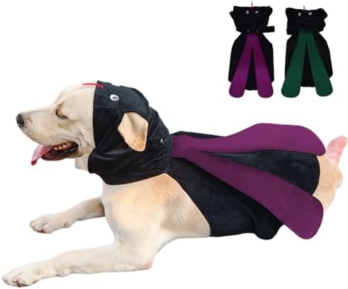 Dog Halloween Vampire Devil Cloak Cape, Red Black Classic Pet Costume for Small Medium Large Dogs, Holiday Cosplay Special Events (Mosquito-Purple, B4) by KOOGAL