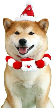 Elegant little tail Dog Christmas Costume 1PC Red Christmas Collar Soft Funny Pet Collars Headgear Adjustable Pom-Pom Headdress Cute Collar for Large Dog Pet Party Accessories Costume - Image 3
