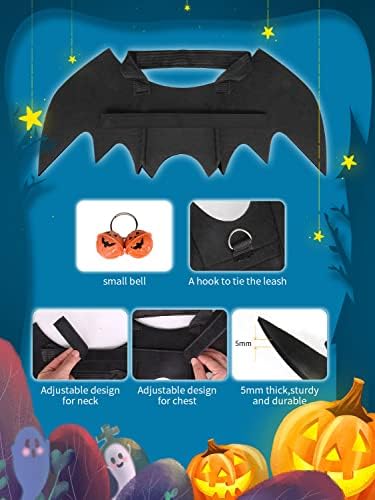 Halloween Dog Bat Wings Costume, Pet Halloween Cosplay Party Dress Up Costume for Small Dogs and Cats(S) Black - Image 6