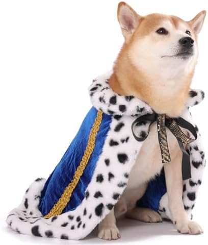 Lovelyshop Royal Velvet Pet Cloak with Fur Trim for Cats & Dogs, Blue, M/Regular by Lovelyshop