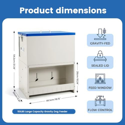 50lbs Automatic Dog Feeder- Gravity Dog Feeder for Large Dog