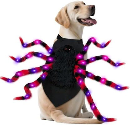 OurWarm XL Dog Halloween Costumes, 64 LED Spider Dog Costume for Large Dogs by OurWarm
