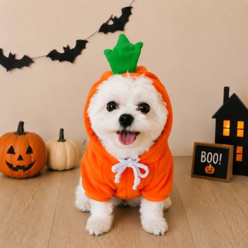 Dog Christmas Halloween Costumes,Dog Hoodies for Small Dogs Cats, Cat Puppy Outfits,Yorkie Chihuahua Pomeranian Clothes(XX-Large, Orange-Carrot) - Image 4