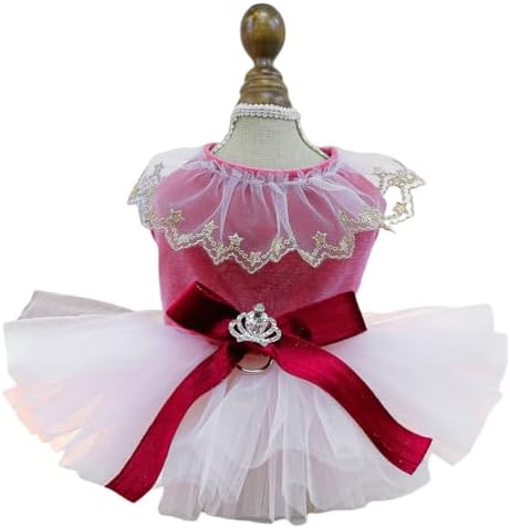 Fashion Sweet Puppy Dog Blingbling Princess Skirt Pet Dog Lace Cake Camisole Tutu Dress D-red XL by MaruPetyourkidsfriends