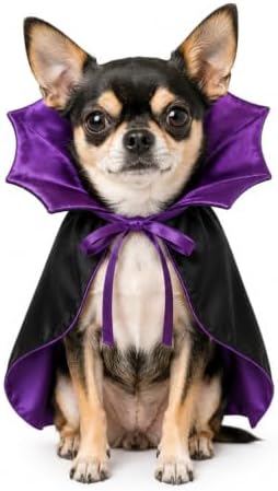 Small Dog Costume for Halloween, Vampire Cloak Dog Halloween Costume, Devil Cape Halloween Costumes for Small Dogs by Qiexuxing