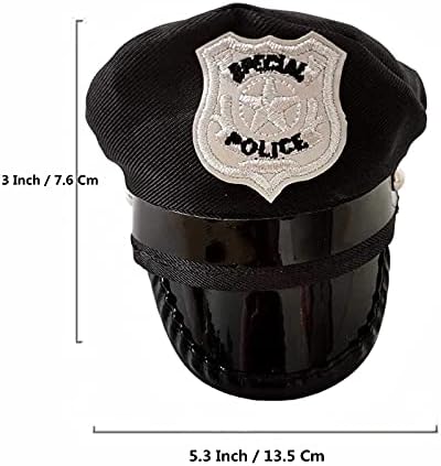 Soochat Pet Police Hat Dog Cat Police Hat Pet Dress Up Accessories for Halloween Christmas Cosplay Role Play Party Photo Props - Image 2