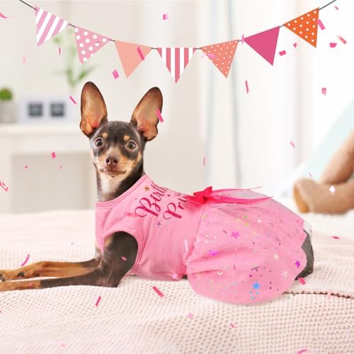 Dog Birthday Dress Dog Dress with Bowknot Tulle Birthday Princess Pet Clothes for Small Medium Large Dogs Girls Boys Cats Outfit Apparel - Image 3