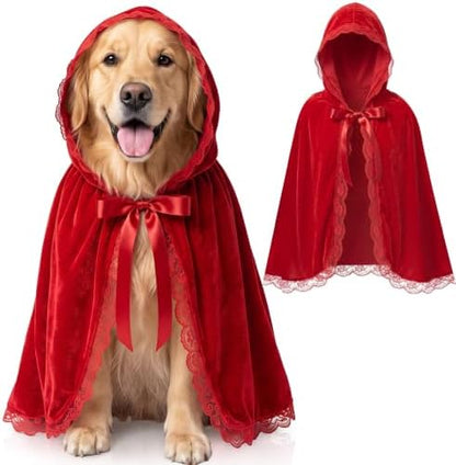 Haysandy Red Riding Hood Costume for Dog Pet Red Hooded Velvet Cloak, XL by Haysandy