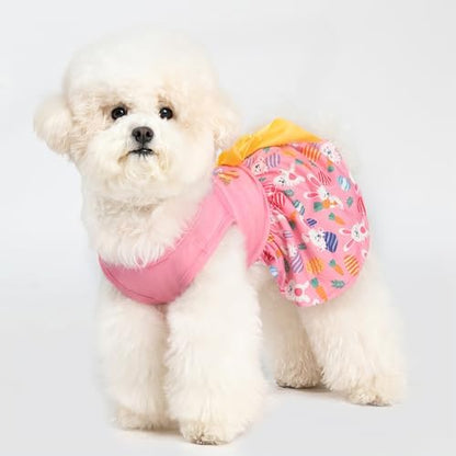 PUPTECK Print Easter Dog Dress with Cute Bow, Pink Rabbit L - Image 7