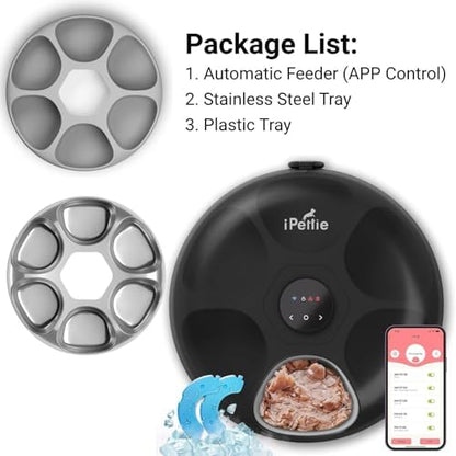 iPettie Donut Frost WiFi 6 Meal Automatic Wet Food Feeder with Ice Packs