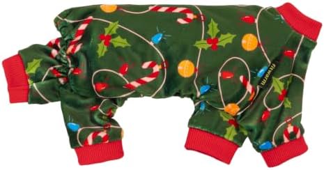 Fitwarm Colorful Lights Dog Pajamas, Cozy Christmas Outfit for Small Dogs Boy Girl, Holiday Pet Clothes, Green, Red, XS - Image 3
