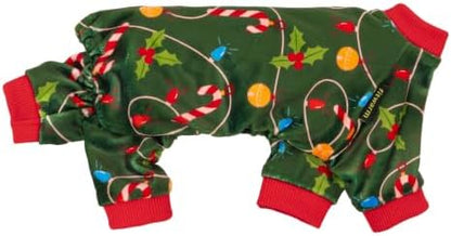 Fitwarm Colorful Lights Dog Pajamas, Cozy Christmas Outfit for Small Dogs Boy Girl, Holiday Pet Clothes, Green, Red, XL - Image 3