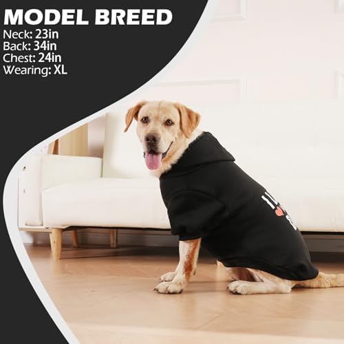EXPAWLORER Dog Hoodies for Small Medium Large Dogs,Love DAD Black XL - Image 7