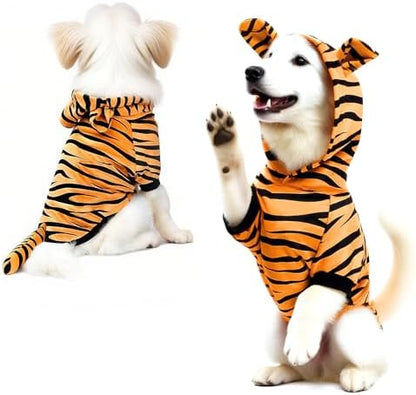 Halloween Dog Tiger Costume, Tigger Cat Hoodie with Tail and Ears(M) by Puluole
