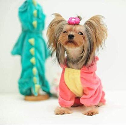 DELIFUR Dinosaur Dog Halloween Costume Pet Dino Hoodie for Small Dogs Cats (S, Pink) - Image 2