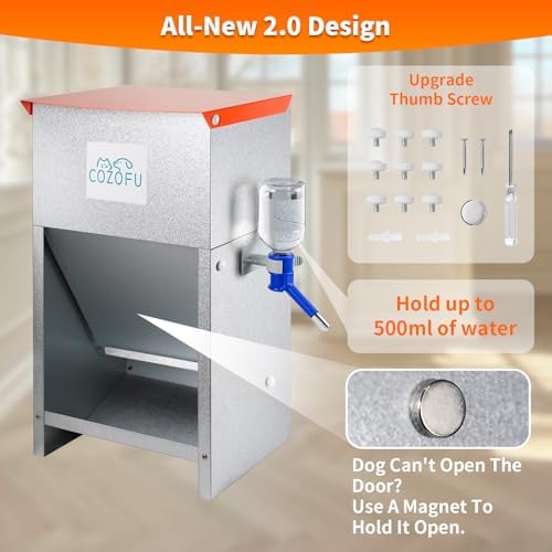 Automatic Fed Dog Feeder Bowl Galvanized Dispenser Pet Food 25lbs