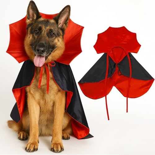 Dog Vampire Costume, Dog Halloween Costume with Stand-Up Collar by Pextian