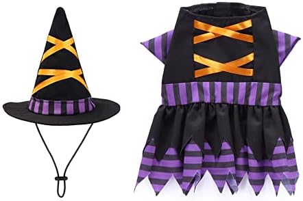 Yoption Dog Cat Witch Dress Costumes with Magic Hat, Medium - Image 6
