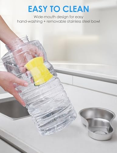 Heouvo 2.5 Gal Gravity Dog Water Dispenser, Wide-Mouth, No Filter, White
