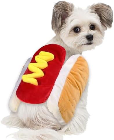 GOYOSWA Dog Hot Dog Costume, Dog Halloween Costumes Funny Pet Hot Dog Costume for XS Small Medium Dogs Cats Pets (Medium) by GOYOSWA