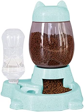 Utaomld Automatic Cat Feeder, Food & Water Dispenser Set, Green, Modern Style, 3000ml Capacity, Perfect for Small Pets & Breeds