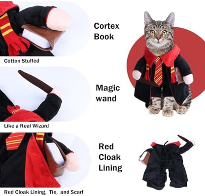 DELIFUR Dog Halloween Wizard Costume - Pet Adorable Fantacy Clothes Cat Cosplay Holiday Apparel Dress Up for Small Medium Dog Funny Outfit Adjustable (Wizard, Small) - Image 3