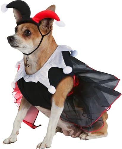 DC Comics Villains: Harley Quinn Pet Costume for Dogs or Cats by Rubies, Small - Image 2