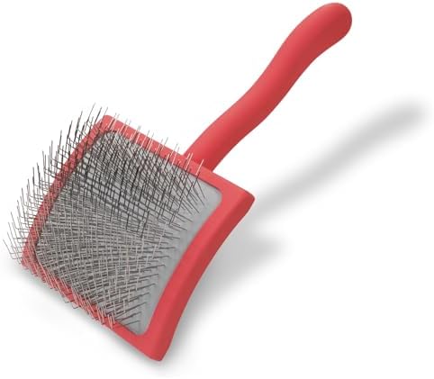Chris Christensen Big G Dog Slicker Brush for Dogs (Goldendoodles, Labradoodles, Poodles), Groom Like a Professional, Fluff Detangle Style, Saves Time Energy, Coral, Large by ChrisChristensen