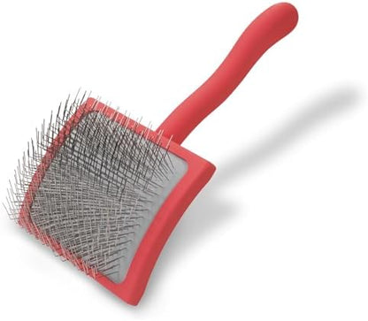 Chris Christensen Big G Dog Slicker Brush for Dogs (Goldendoodles, Labradoodles, Poodles), Groom Like a Professional, Fluff Detangle Style, Saves Time Energy, Coral, Large by ChrisChristensen