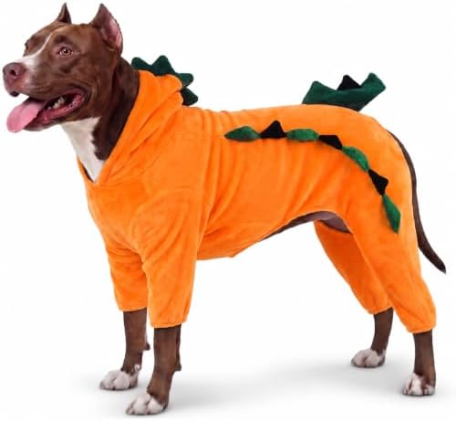 FUAMEY Pajamas for Large Dogs, Halloween Dog Dinosaur Costume Soft Onesie by FUAMEY