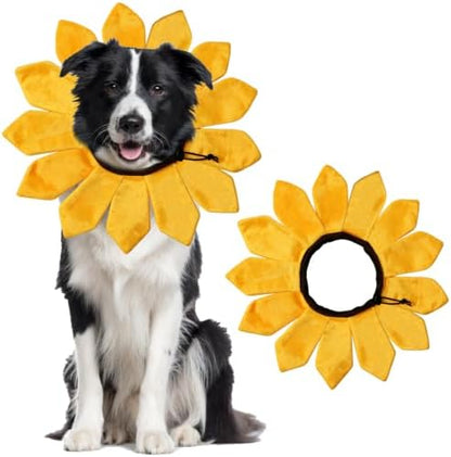 Dog Halloween Costumes, Sunflower Dog Costume Adjustable Sunflower Collar for Small Medium Large X-Large Dogs Pets (Medium) by Unknown