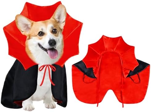 Dog Halloween Costume Dog Vampire Costume Funny Pet Vampire Devil Cape Cloak Halloween Costumes for Small Medium Large X-Large Dogs Pets (Medium) by Unknown