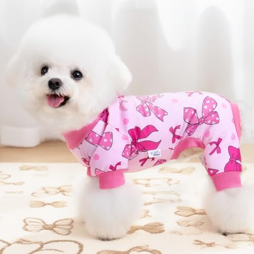 XPUDAC 4 Pieces Dog Pajamas Soft Strechy Puppy Onesies Pet Clothes for Small Medium Dogs Boy Girl Cat Pet Outfit, 153-2XL - Image 4