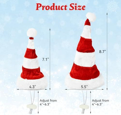 Christmas Snowman Pattern Dog Adjustable Tuxedo with Red White Stripe Santa Hat Xmas Puppy Costume Set Christmas Themed Outfits for Cats Puppy Dog L - Image 3