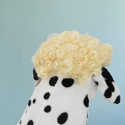 Funny Blonde Curly Dog Wig, Cat Cosplay Wig, Pet Wigs for Halloween, Christmas, Parties, Festivals, Dog Wigs for Small Medium and Large Dogs - Image 4