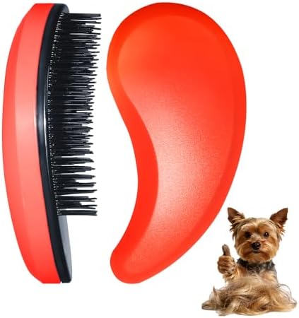 Small Dog Brush, Skin-friendly Soft Bristles (Orange) by MAEELOU